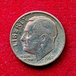 United States (USA) 1 Dime Roosevelt Dime 1967 Coin