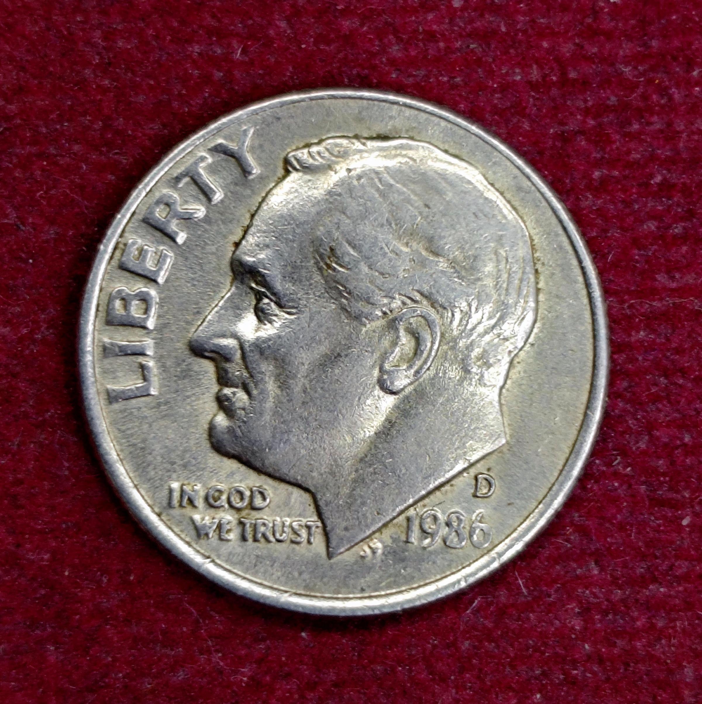 United States (USA) 1 Dime Roosevelt Dime 1986 Coin (D - Mint Of Denver)
