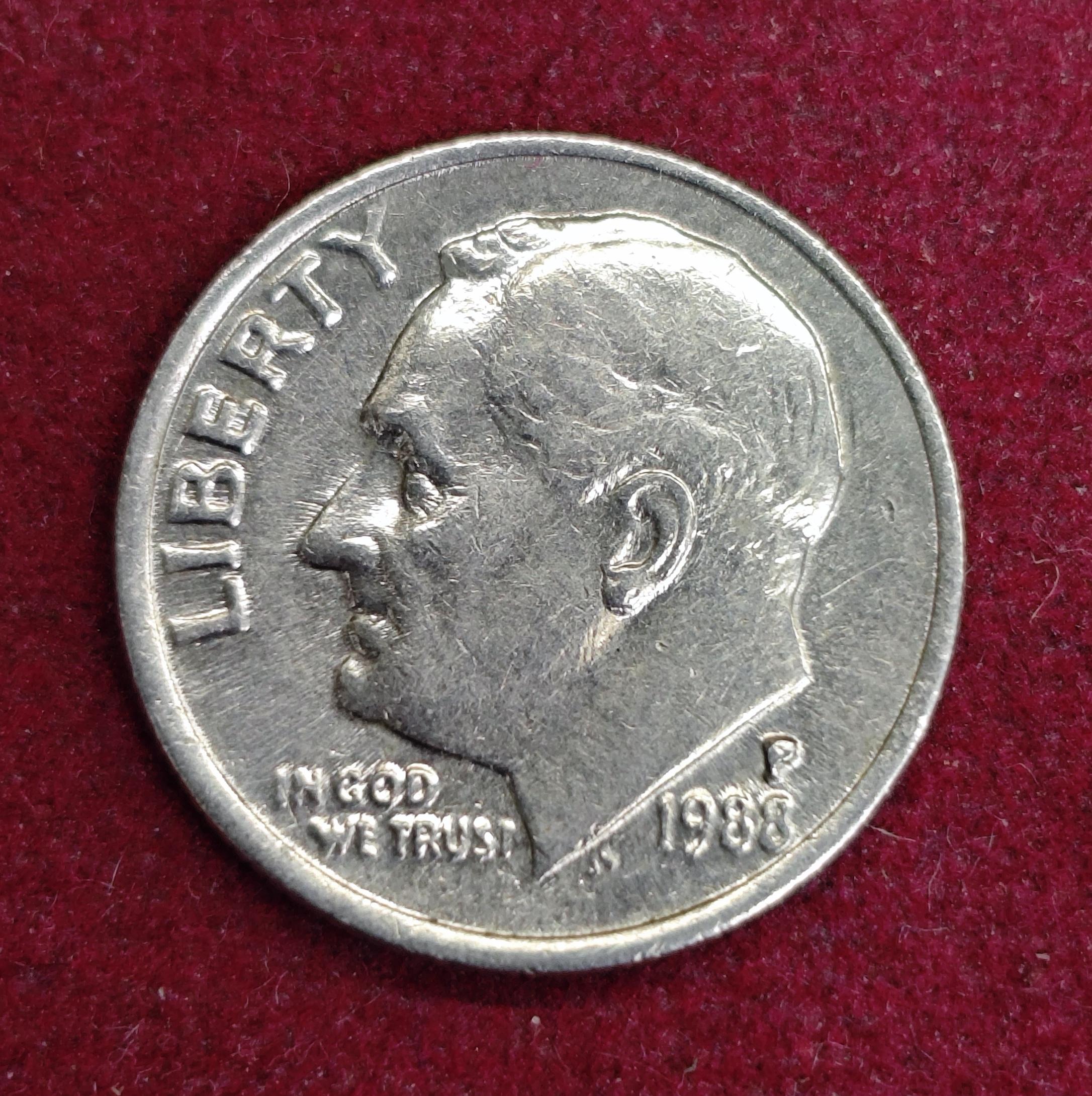 United States (USA) 1 Dime Roosevelt Dime 1988 Coin (P - Mint Of Philadelphia)