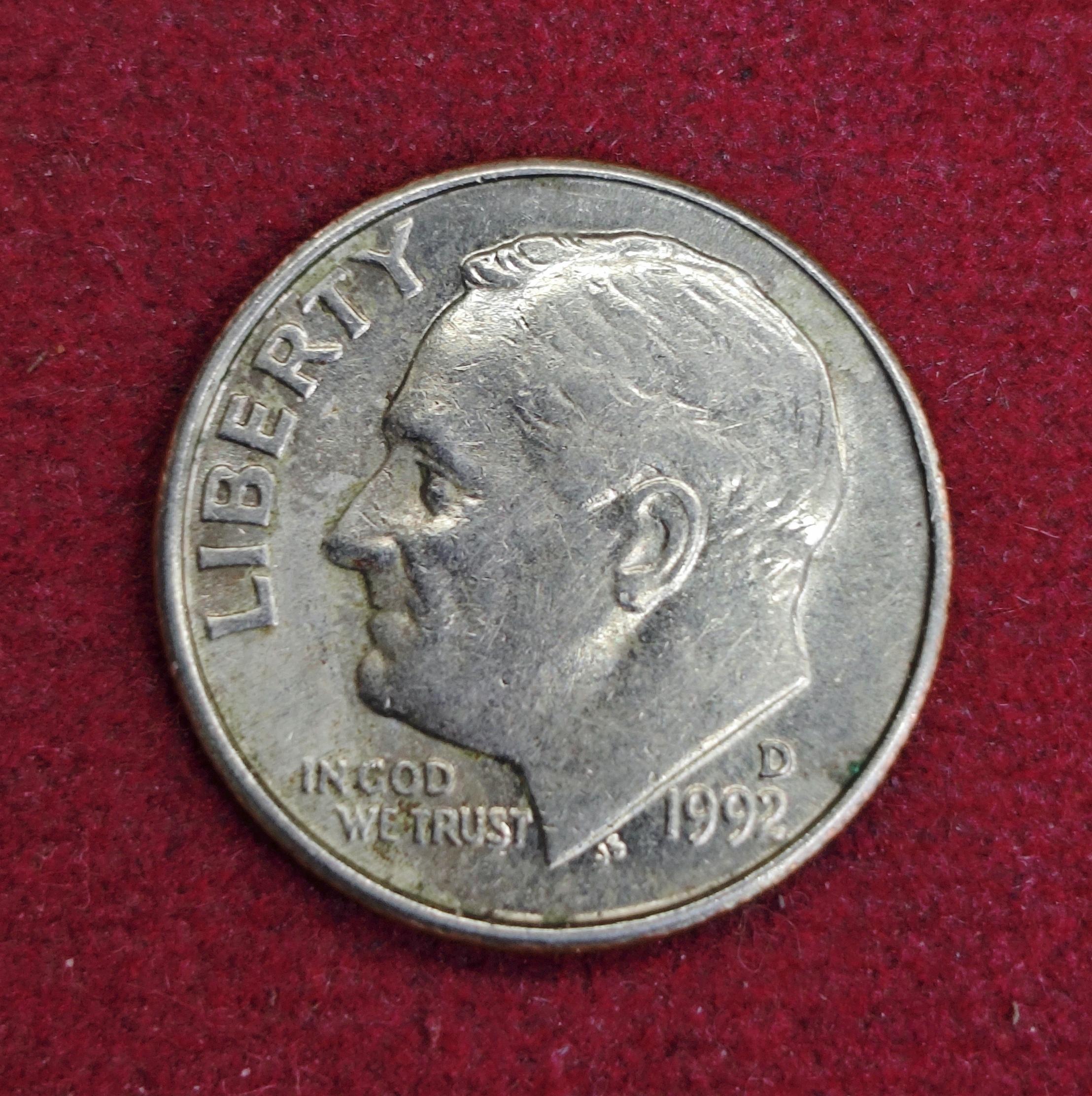 United States (USA) 1 Dime Roosevelt Dime 1992 Coin (D - Mint Of Denver)