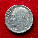 United States (USA) 1 Dime Roosevelt Silver Dime 1952 Silver Coin