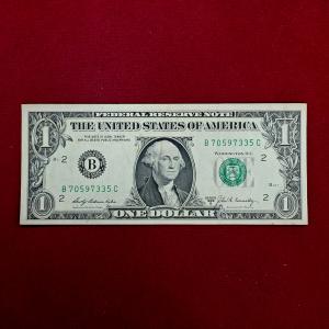 United States ( USA ) 1 Dollar Federal Reserve Minneapolis Green Seal 1969 Banknote