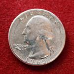 United States (USA) 1/4 Dollar Washington Quarter 1965 Coin
