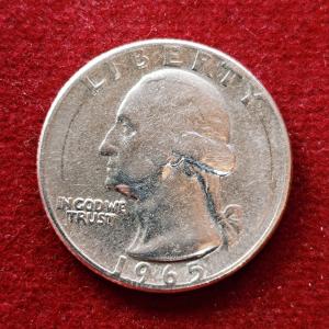 United States (USA) 1/4 Dollar Washington Quarter 1965 Coin