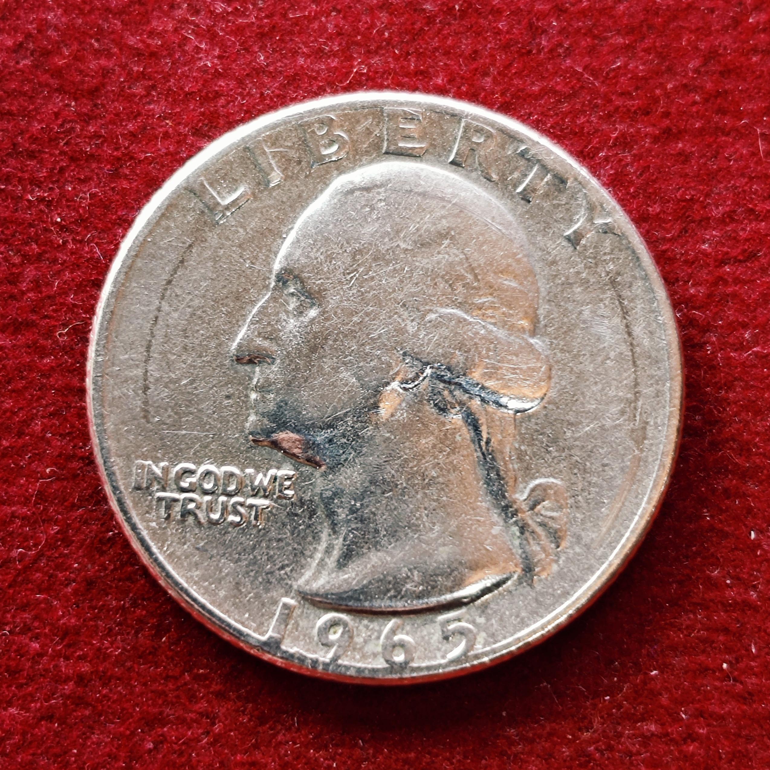 United States (USA) 1/4 Dollar Washington Quarter 1965 Coin
