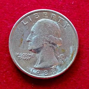 United States (USA) 1/4 Dollar Washington Quarter 1988 Coin