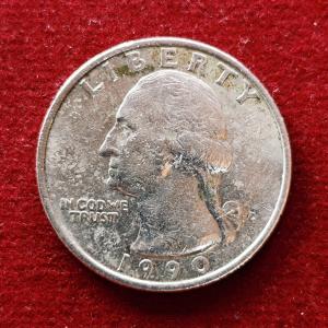 United States (USA) 1/4 Dollar Washington Quarter 1990 Coin