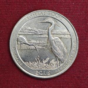 United States (USA) 1/4 Dollar Washington Quarter Bombay Hook 2015 Coin