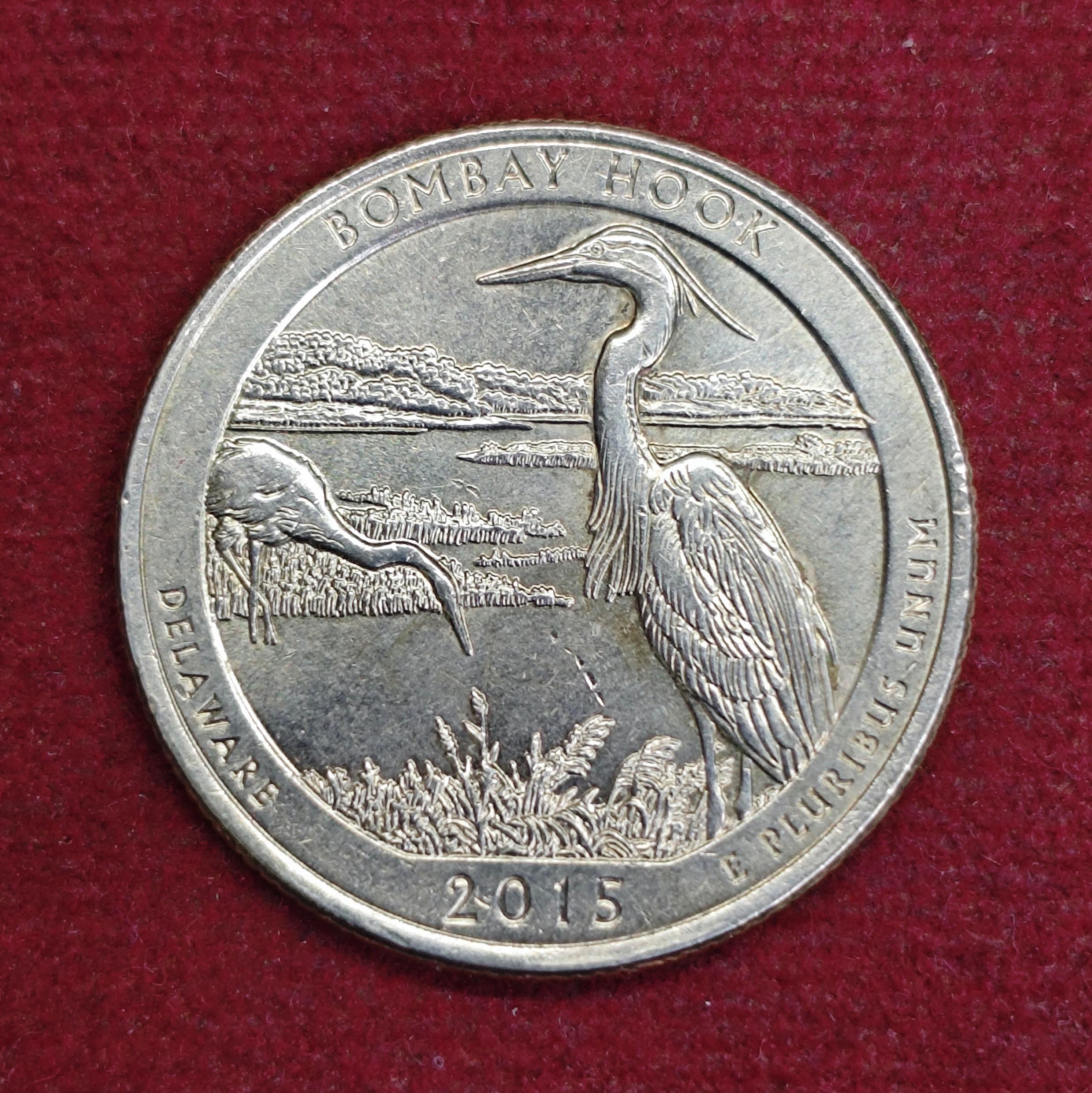 United States (USA) 1/4 Dollar Washington Quarter Bombay Hook 2015 Coin