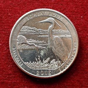 United States (USA) 1/4 Dollar Washington Quarter Bombay Hook 2015 Coin