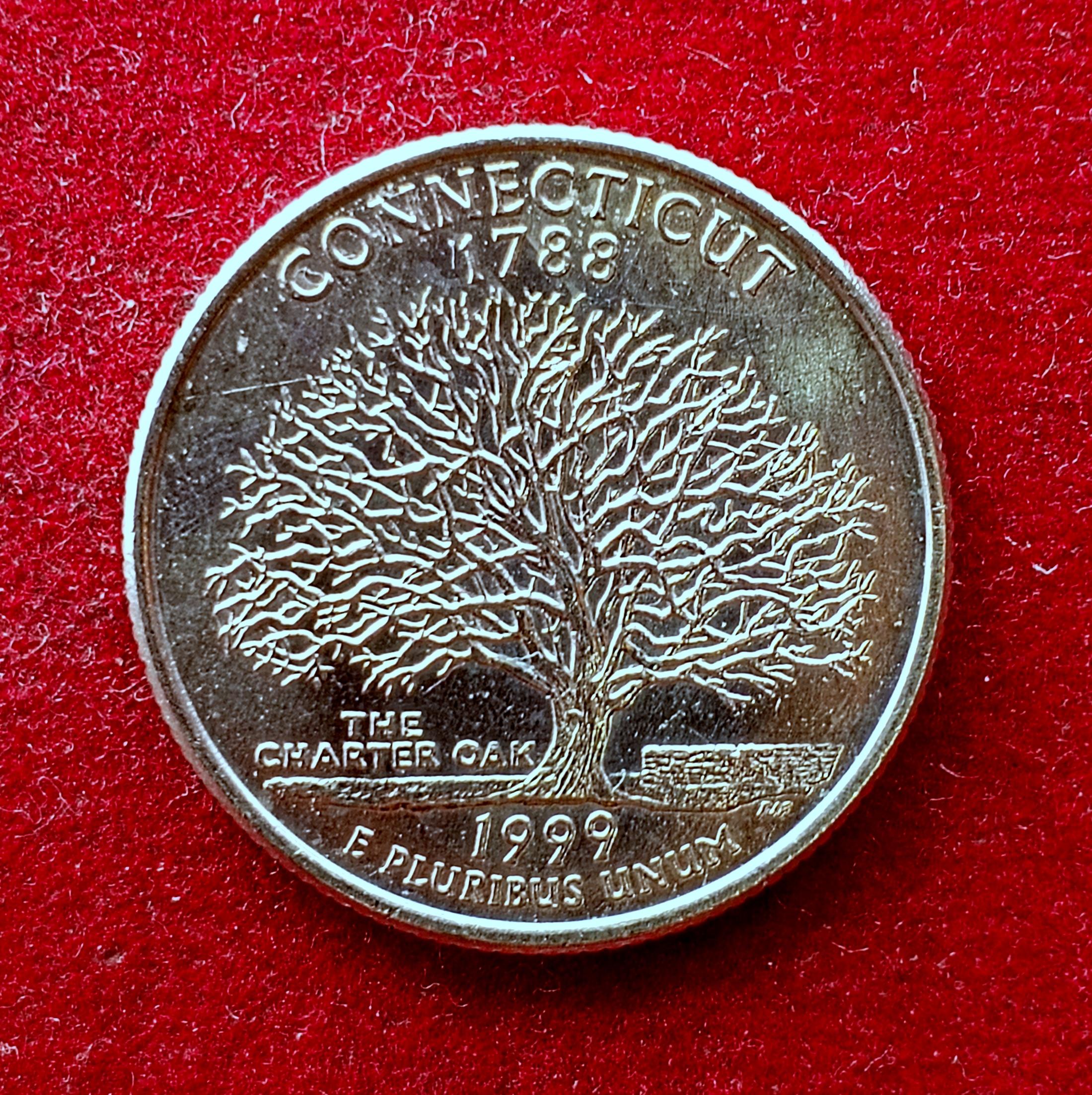 United States (USA) 1/4 Dollar Washington Quarter Connecticut 1999 Coin