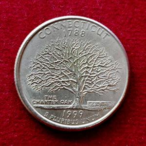 United States (USA) 1/4 Dollar Washington Quarter Connecticut 1999 Coin (P – Philadelphia Mint)