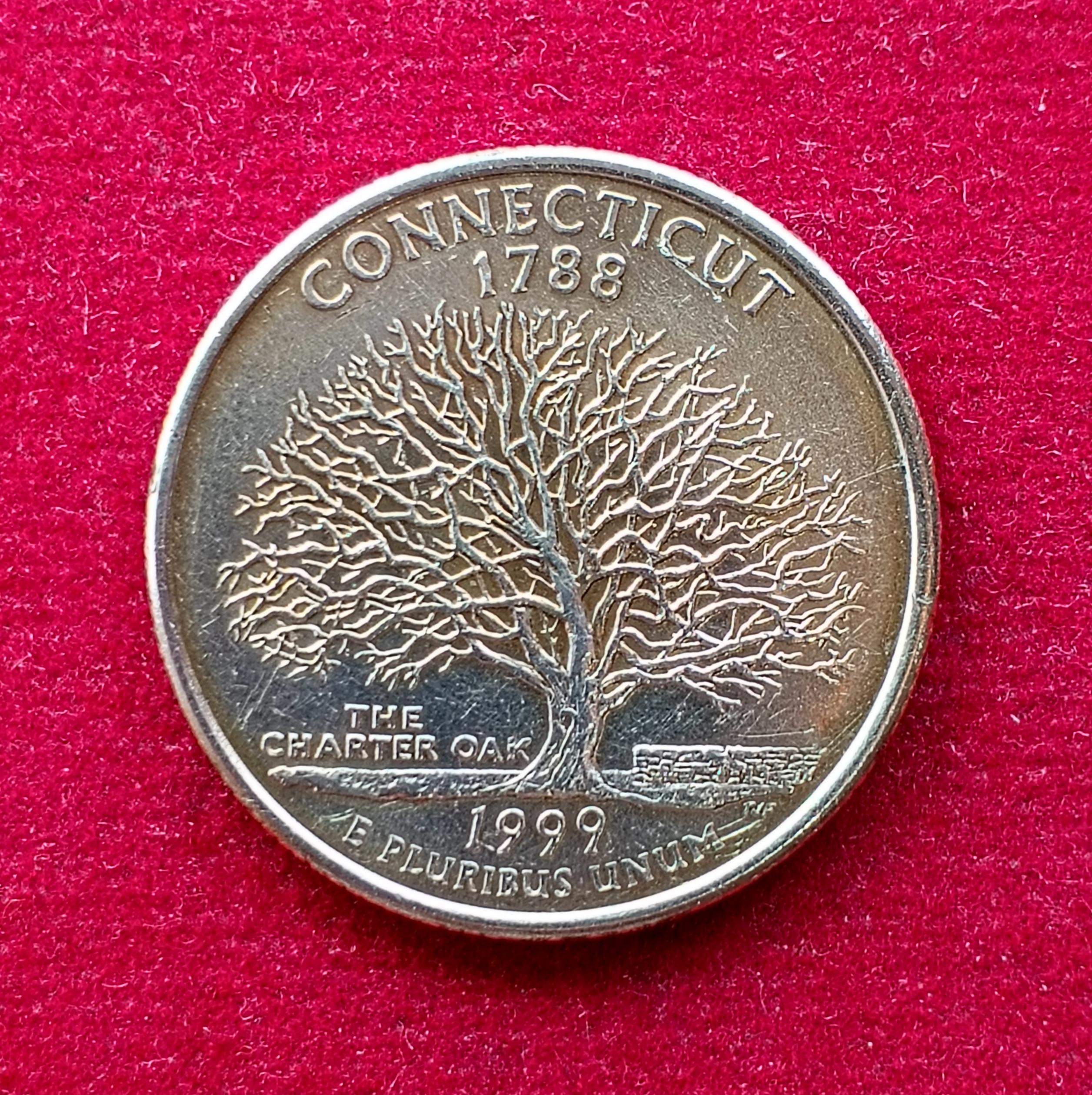United States (USA) 1/4 Dollar Washington Quarter Connecticut 1999 Coin