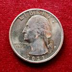 United States (USA) 1/4 Dollar "Washington Quarter" Crossing the Delaware 2021 Coin