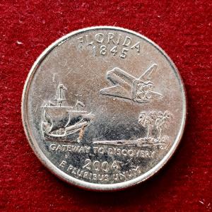 United States (USA) 1/4 Dollar "Washington Quarter" Florida 2004 Coin  (D - Mint of Denver)