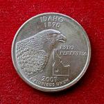 United States (USA) 1/4 Dollar ''Washington Quarter'' Idaho 2007 Coin (P - Mint of Philadelphia)