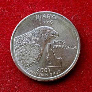 United States (USA) 1/4 Dollar ''Washington Quarter'' Idaho 2007 Coin (P - Mint of Philadelphia)