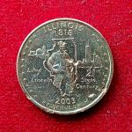United States (USA) 1/4 Dollar Washington Quarter Illinois 2003 Coin (P - Mint of Philadelphia)