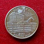 United States (USA) 1/4 Dollar Washington Quarter Kentucky 2001 Coin