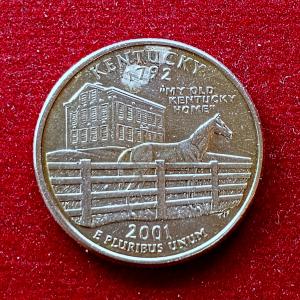 United States (USA) 1/4 Dollar Washington Quarter Kentucky 2001 Coin