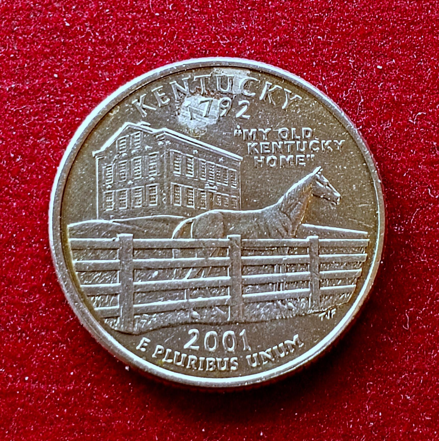 United States (USA) 1/4 Dollar Washington Quarter Kentucky 2001 Coin