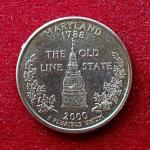 United States (USA) 1/4 Dollar "Washington Quarter" Maryland 2000 Coin ( D Mint Of Denver)