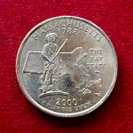 United States (USA) 1/4 Dollar Washington Quarter Massachusetts 2000 Coin  P (Mint of Philadelphia)