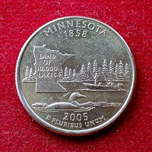 United States (USA) 1/4 Dollar Washington Quarter Minnesota 2005 Coin