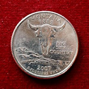 United States (USA) 1/4 Dollar Washington Quarter Montana 2007 Commemorative Coin