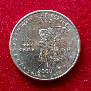 United States (USA) 1/4 Dollar Washington Quarter New Hampshire 2000 Coin