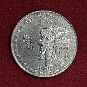 United States (USA) 1/4 Dollar Washington Quarter New Hampshire 2000 Coin