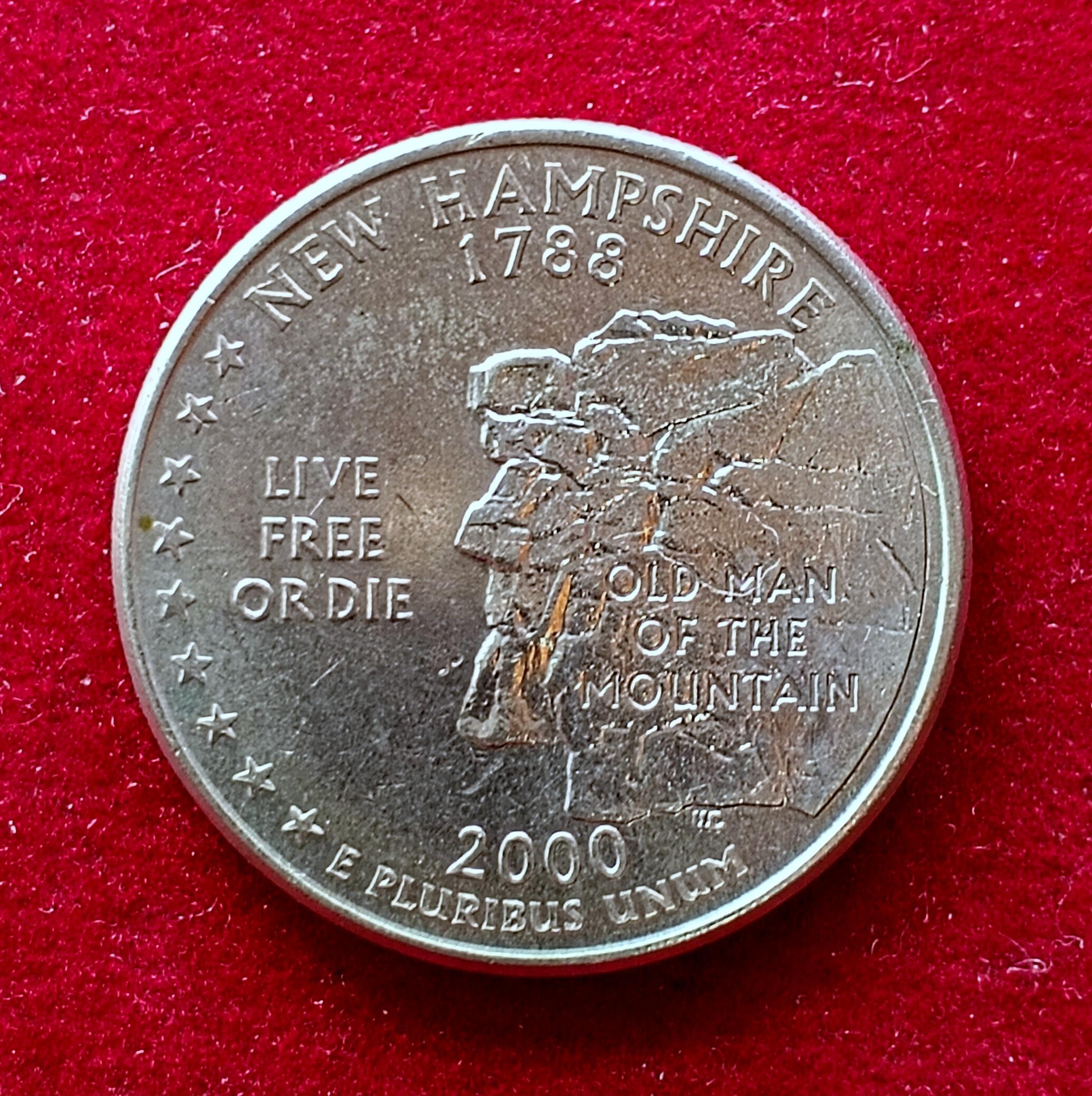 United States (USA) 1/4 Dollar Washington Quarter New Hampshire 2000 Coin