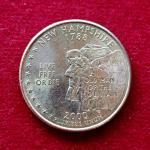 United States (USA) 1/4 Dollar Washington Quarter New Hampshire 2000 Coin  (D - Mint of Denver)