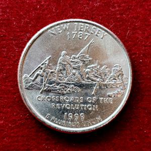United States (USA) 1/4  Dollar Washington Quarter New Jersey 1999 Coin P (Mint of Philadelphia)