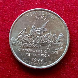 United States (USA) 1/4  Dollar Washington Quarter New Jersey 1999 Coin P (Mint of Philadelphia)