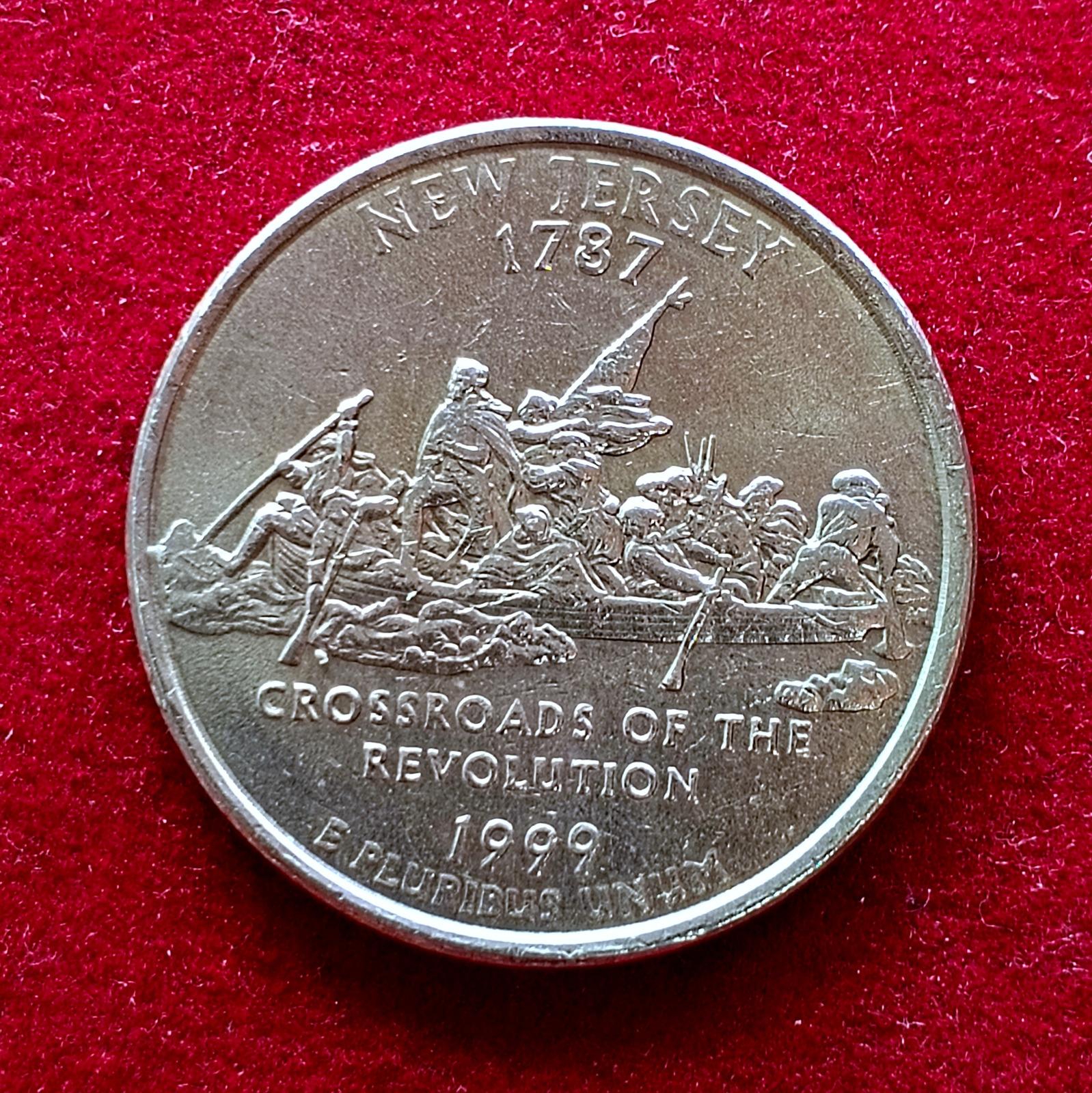 United States (USA) 1/4  Dollar Washington Quarter New Jersey 1999 Coin P (Mint of Philadelphia)