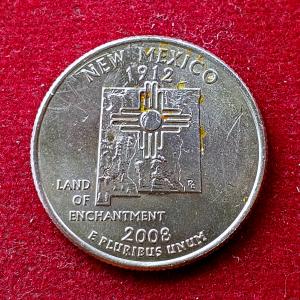 United States (USA) 1/4 Dollar "Washington Quarter" New Mexico 2008 coin