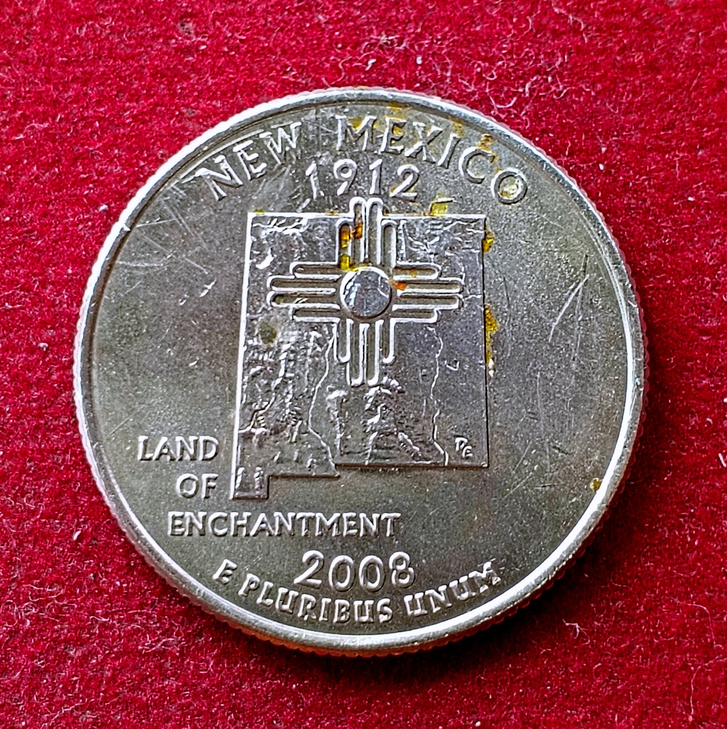 United States (USA) 1/4 Dollar "Washington Quarter" New Mexico 2008 coin