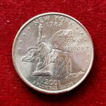 United States (USA) 1/4 Dollar Washington Quarter New York 2001 Coin