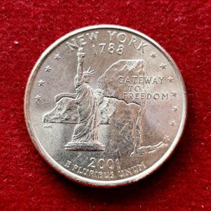 United States (USA) 1/4 Dollar Washington Quarter New York 2001 Coin