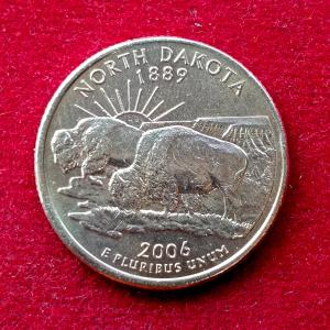United States (USA) 1/4 Dollar "Washington Quarter" North Dakota 2006 Coin