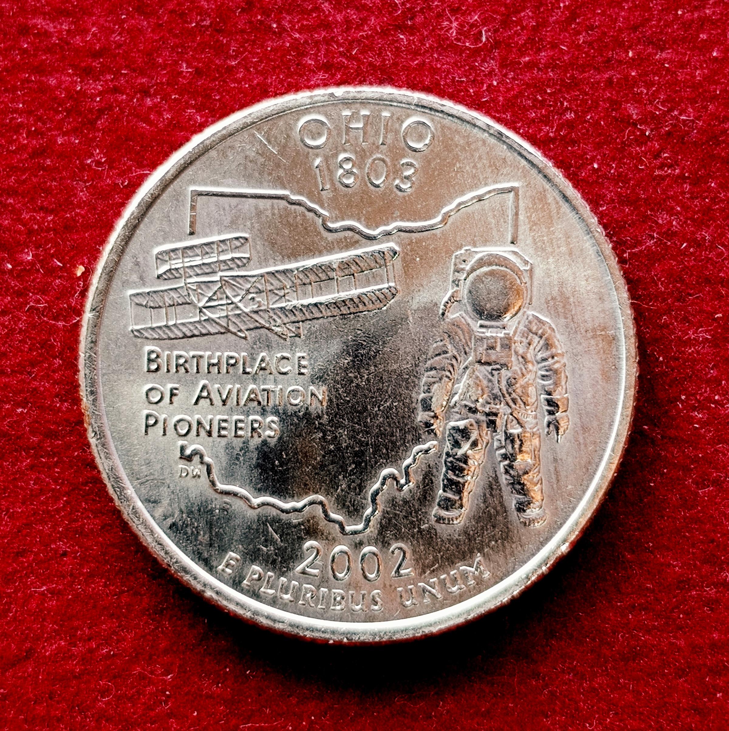 United States (USA) 1/4 Dollar Washington Quarter Ohio 2002 Coin