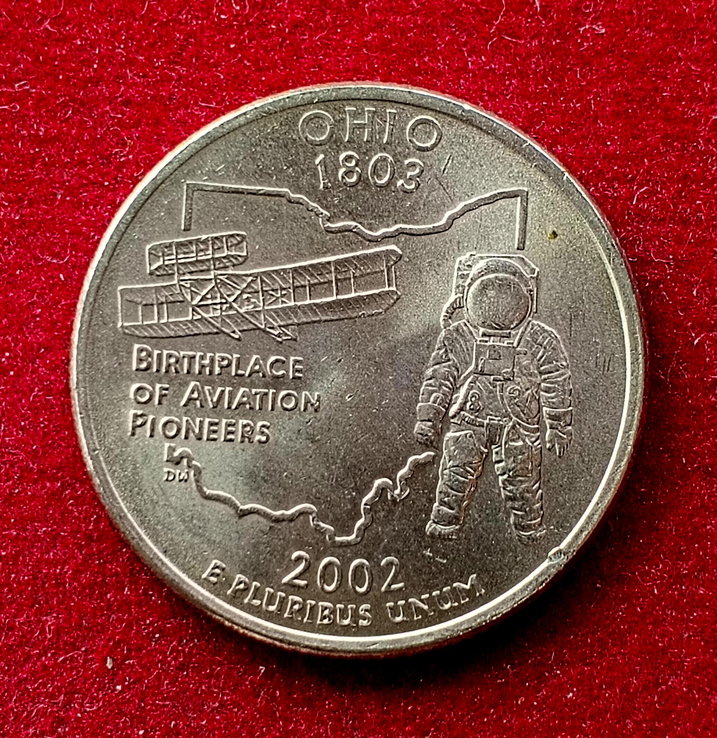 United States (USA) 1/4 Dollar Washington Quarter Ohio 2002 Coin (P - Mint of Philadelphia)