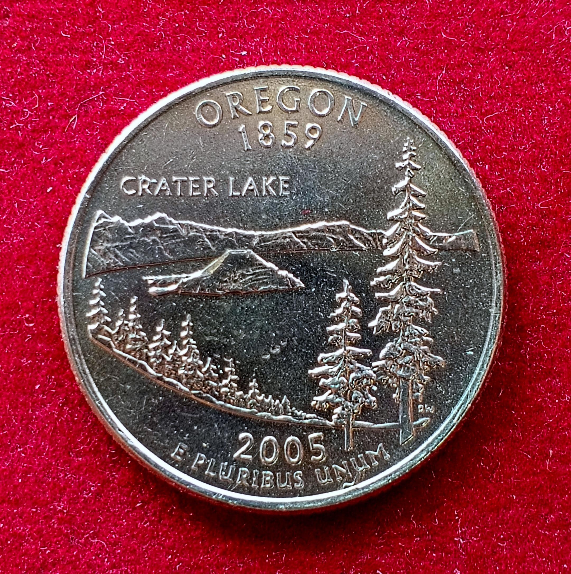 United States (USA) 1/4 Dollar "Washington Quarter" Oregon 2005 Commemorative Coin