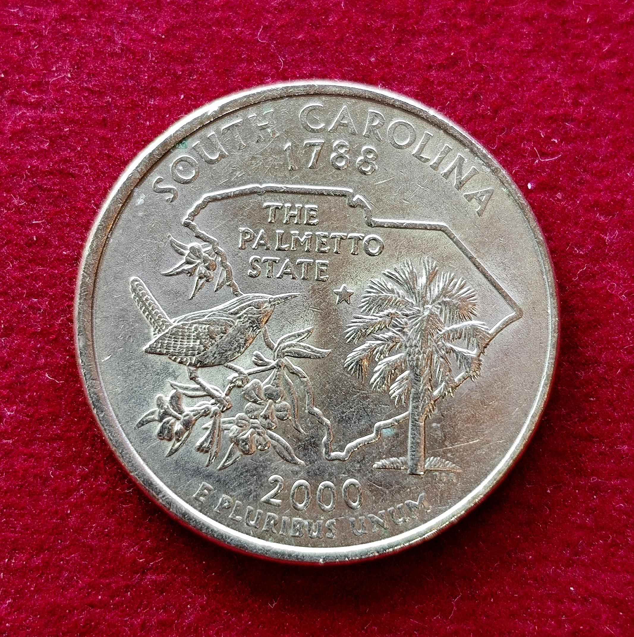 United States (USA) 1/4 Dollar "Washington Quarter" South Carolina 2000 Coin