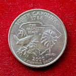 United States (USA) 1/4 Dollar "Washington Quarter" South Carolina 2000 Coin  (D - Mint of Denver)