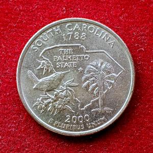 United States (USA) 1/4 Dollar "Washington Quarter" South Carolina 2000 Coin  (D - Mint of Denver)