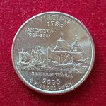 United States (USA) 1/4  Dollar “Washington Quarter” Virginia 2000 Coin