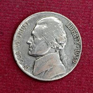 United States (USA) 5 Cents Jefferson Nickel 1939 Coin