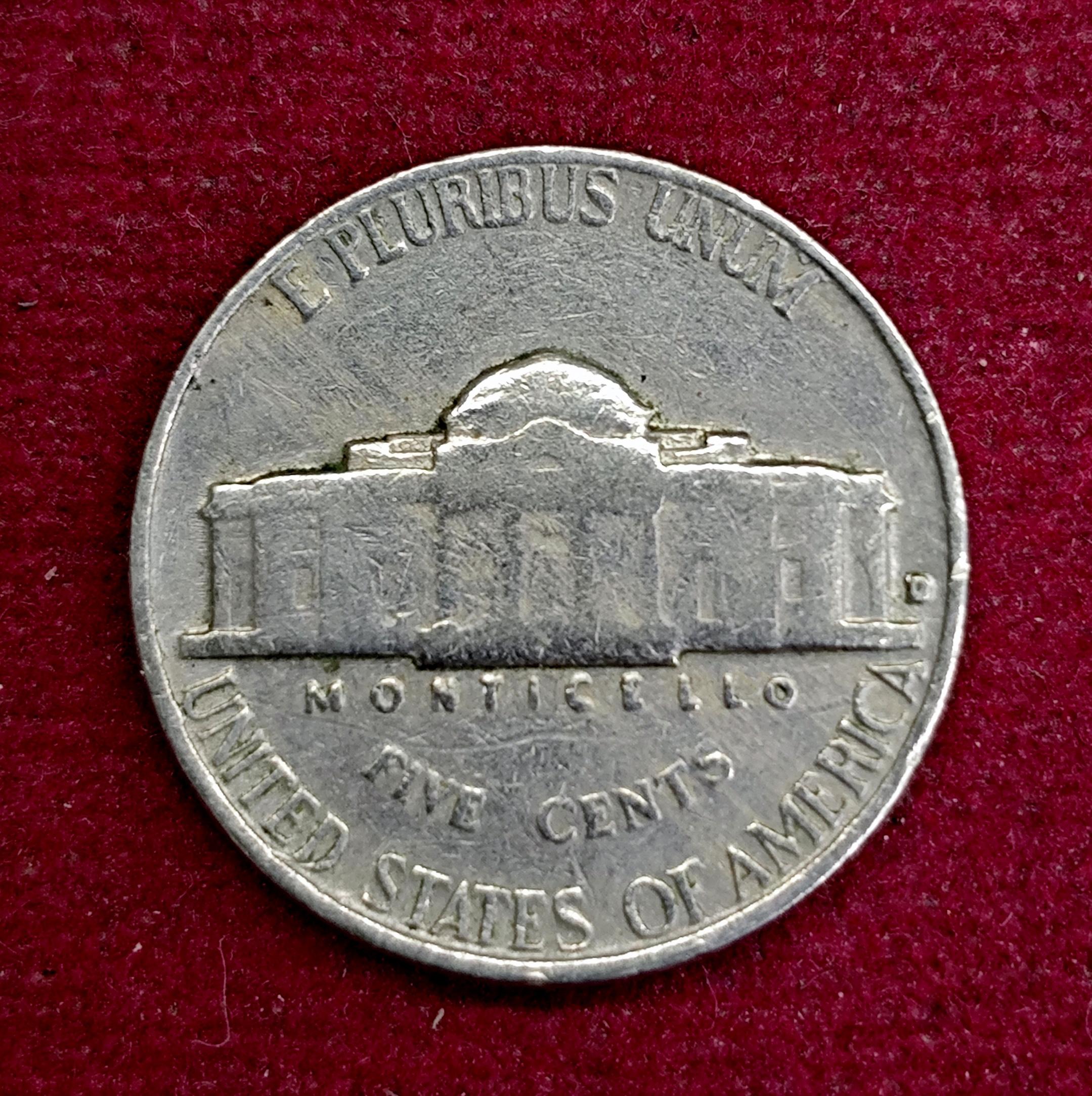 United States (USA) 5 Cents Jefferson Nickel 1961 Coin